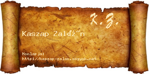 Kaszap Zalán névjegykártya